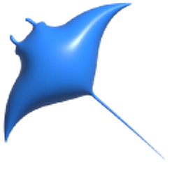 Simple 3D Batomorphi Ray Blue Arrow Cursor