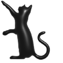 Simple 3D Black Cat Arrow Cursor