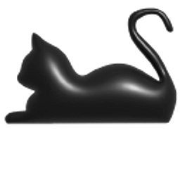 Simple 3D Black Cat Hand Cursor