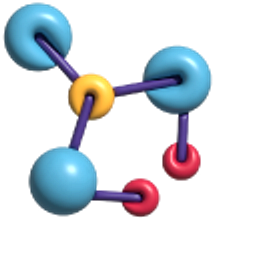 Simple 3D Blue and Red Molecules Arrow Cursor