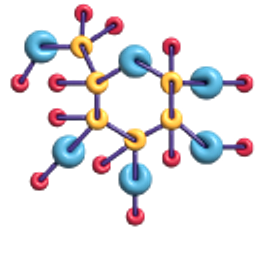 Simple 3D Blue and Red Molecules Hand Cursor