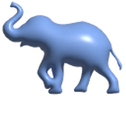 Simple 3D Blue Elephant Hand Cursor
