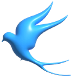 Simple 3D Blue Swallow Hand Cursor