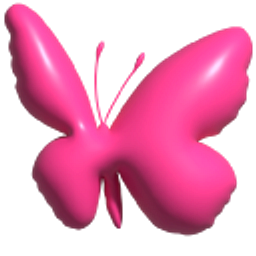 Simple 3D Butterfly Pink Arrow Cursor
