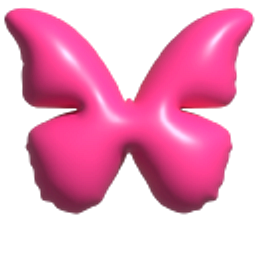 Simple 3D Butterfly Pink Hand Cursor