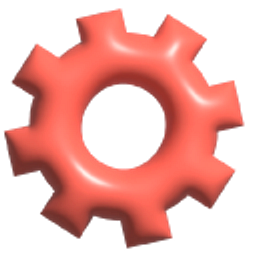 Simple 3D Gears in Orange and Blue Hand Cursor