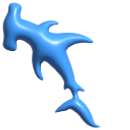 Simple 3D Hammerhead Shark Blue Arrow Cursor