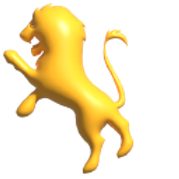 Simple 3D Orange Lion Arrow Cursor
