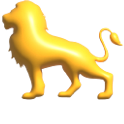 Simple 3D Orange Lion Hand Cursor