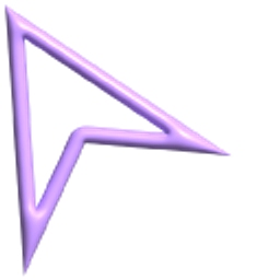 Simple 3D Purple Arrow Arrow Cursor