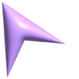 Simple 3D Purple Arrow Hand Cursor