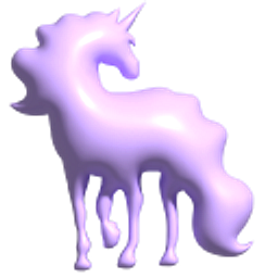 Simple 3D Purple Unicorn Hand Cursor