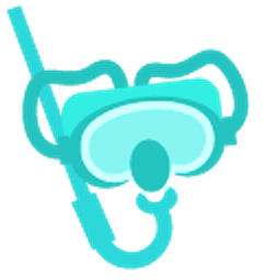 Snorkel Mask and Lifebuoy Blue Teal Arrow Cursor