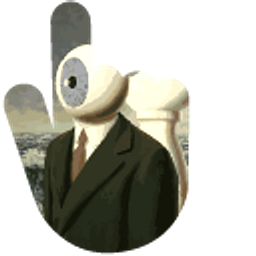 Surreal Art The Difficult Crossing 1963 Black Grey Hand Cursor