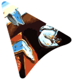 Surreal Art The Persistence of Memory Brown Blue Arrow Cursor