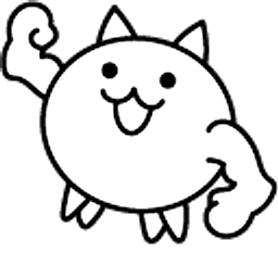 The Battle Cats Li'l Macho and Li'l Mohawk Cat White Arrow Cursor