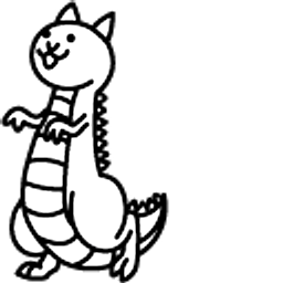 The Battle Cats Lizard Cat and Dragon Cat White Hand Cursor