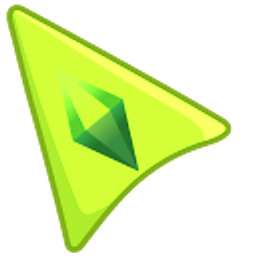 The Sims Plumbob on Green Background Arrow Cursor