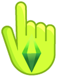 The Sims Plumbob on Green Background Hand Cursor