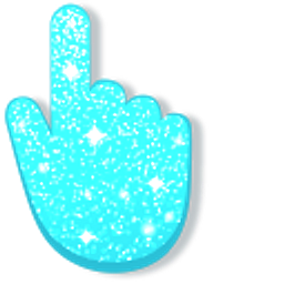Turquoise Glitter Blue Hand Cursor
