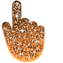 UT Orange Glitter Hand Cursor