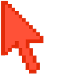 Vermilion Red Pixel Arrow Cursor