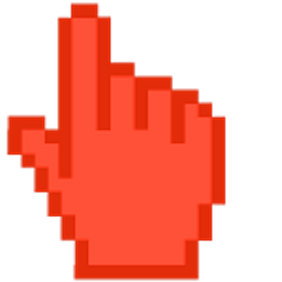Vermilion Red Pixel Hand Cursor