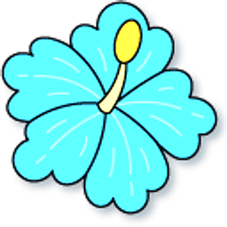 VSCO Girl Blue Flower and Slice of Lemon Blue Hand Cursor