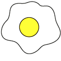 VSCO Girl Fire and Sunny-Side Up Fried Egg Yellow White Hand Cursor