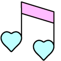 VSCO Girl Musical Notes Blue Pink Teal Hand Cursor
