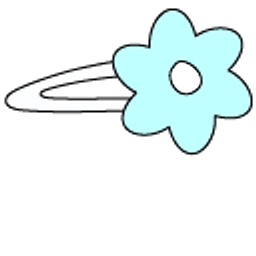 VSCO Girl Pink and Teal Hairpins Hand Cursor