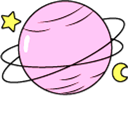 VSCO Girl Pink Rocket and Planet Hand Cursor