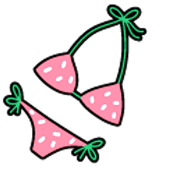 VSCO Girl Pink Swimsuit and Ice Cream Hand Cursor