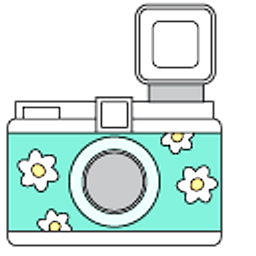 VSCO Girl Teal Camera and Sunglasses Hand Cursor