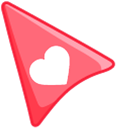 White Like Heart on Red Background Arrow Cursor