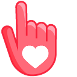 White Like Heart on Red Background Hand Cursor