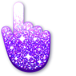 White-Purple Glitter Hand Cursor