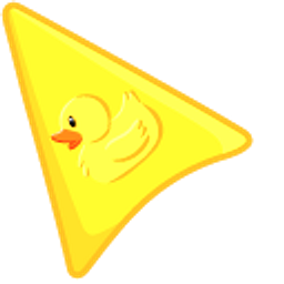 Yellow Bath Duck on Yellow Background Arrow Cursor