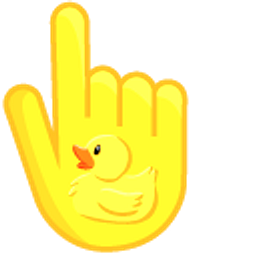 Yellow Bath Duck on Yellow Background Hand Cursor