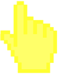 Yellow Mustard Pixel Hand Cursor
