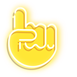 Yellow Neon Hand Hand Cursor