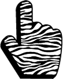 Zebra Pattern White Black Hand Cursor