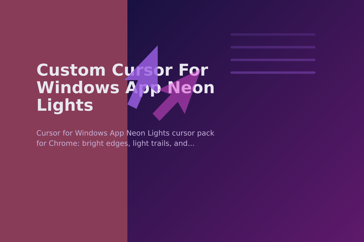 Custom Cursor for Windows App Neon Lights