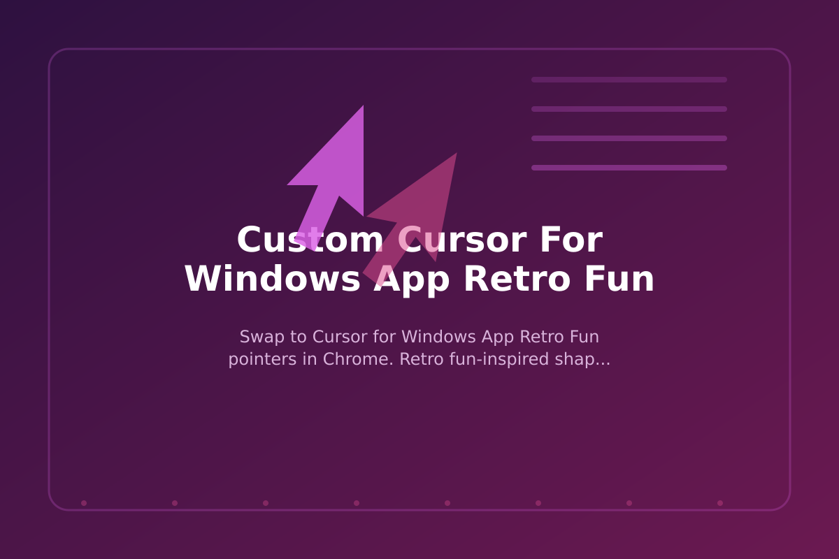 Custom Cursor for Windows App Retro Fun