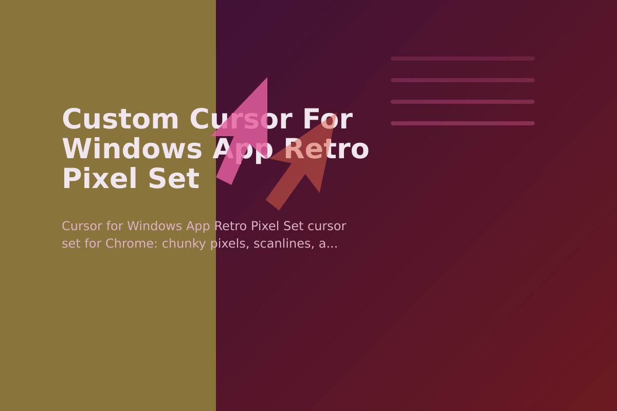 Custom Cursor for Windows App Retro Pixel Set