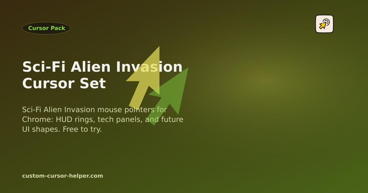 Sci-Fi Alien Invasion Cursor Set - Custom Cursor Helper