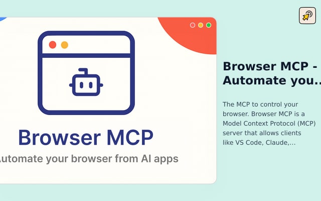 Browser MCP - автоматизируйте работу браузера с помощью VS Code, Cursor, Claude и т. д.