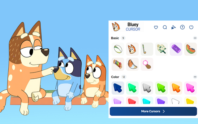 Bluey Cursor - Cursor de desenho animado infantil personalizado para Chrome