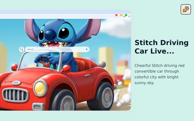 Stitch 驾驶汽车动态壁纸