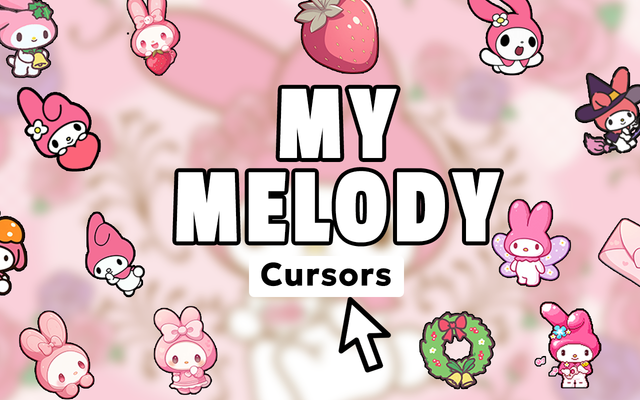 My Melody Cursor - Sanrio Bunny Cursor für Chrome